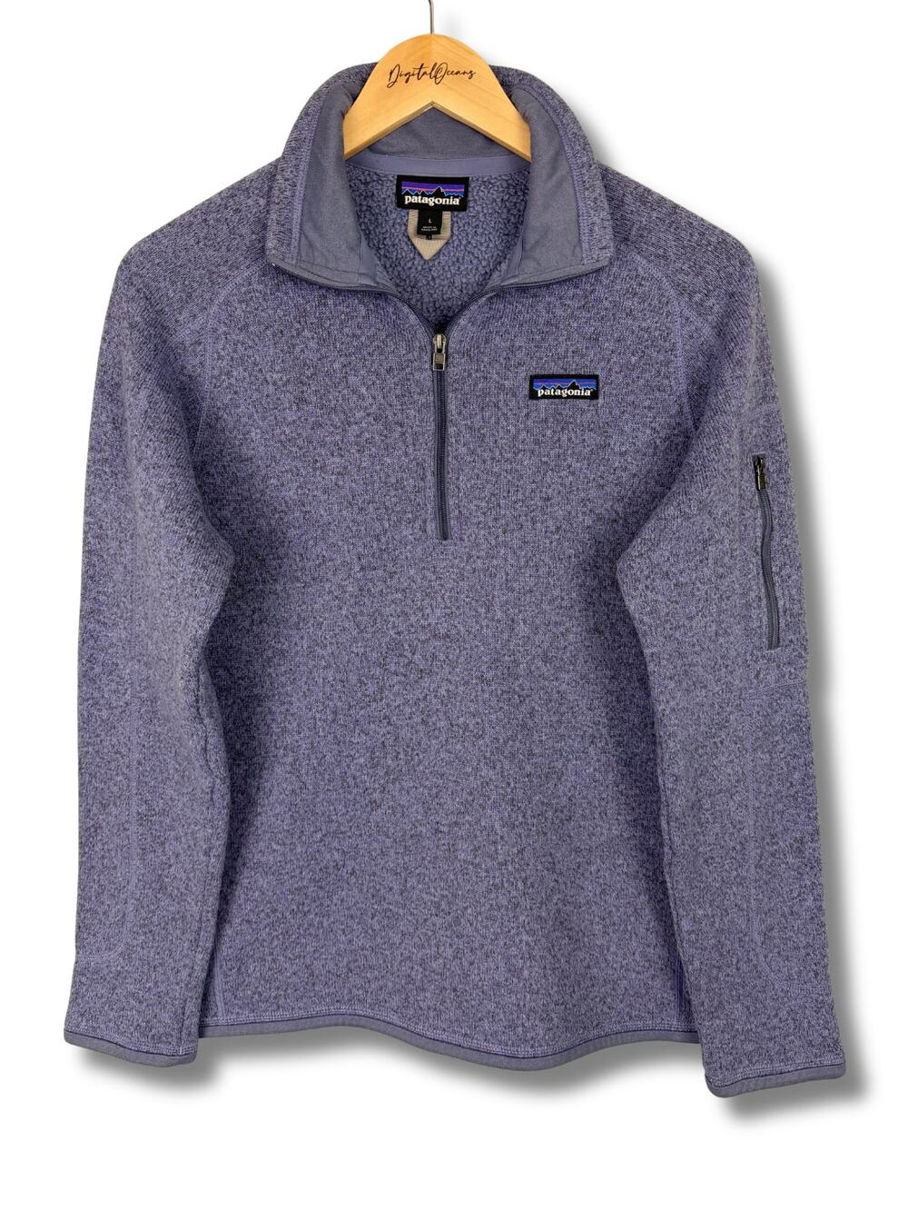 Patagonia Women's Better Sweater 1/4 Zip Fleece Lupine Purple L Gorpcore Heather